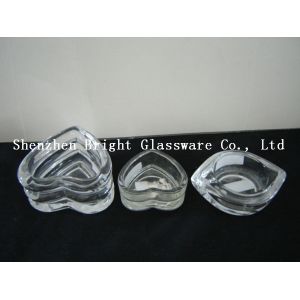 Quality Romantic shape glass candle holder with love for sale