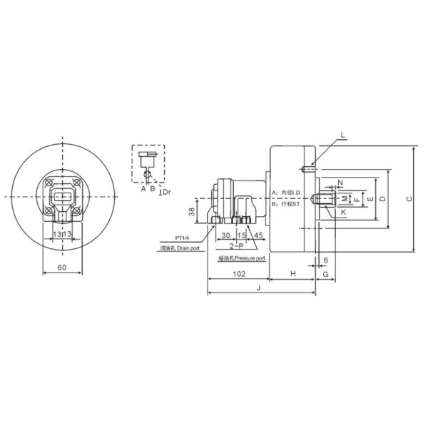 S NON-THROUGH HOLE ROTARY HYDRAULIC CYLINDER