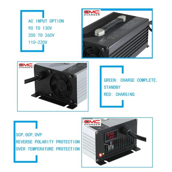 12V 100A Aluminium Alloy with Fan lithium battery charger for E-Car CE