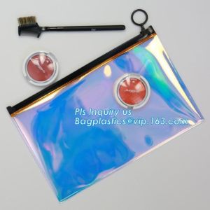 Eva Clear Vinyl Cosmetic Bag Slider Zipper Pencil Bag, Promotional Transparent