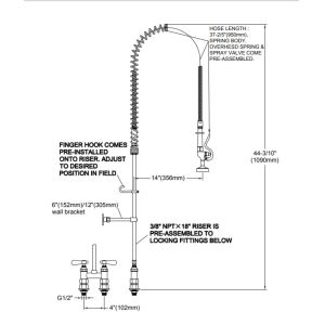 Pull Down Deck Mount 70kg Commercial Pre Rinse Faucet