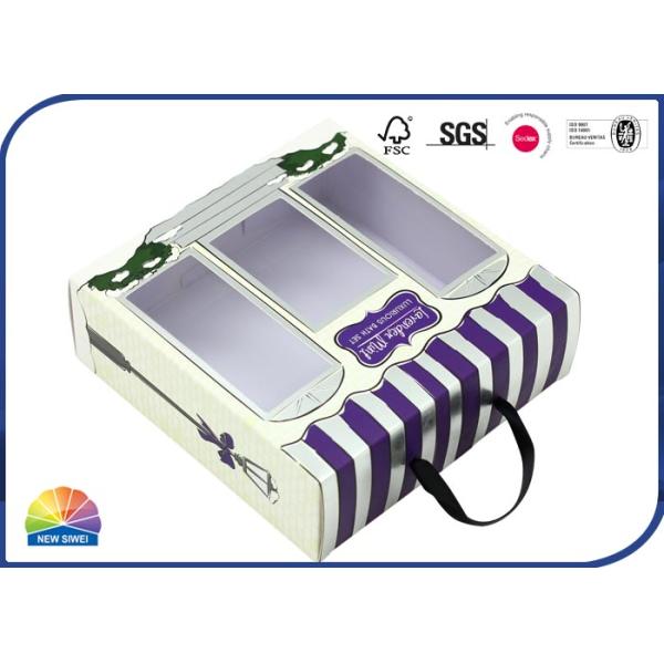 Window Diecut Ribbon Decorated Folding Carton Box