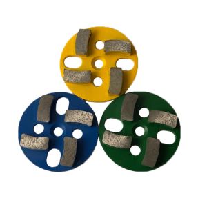 4 Heads Diamond Concrete Grinding Plate Grit 30 - Grit 120 For Polishing Stone