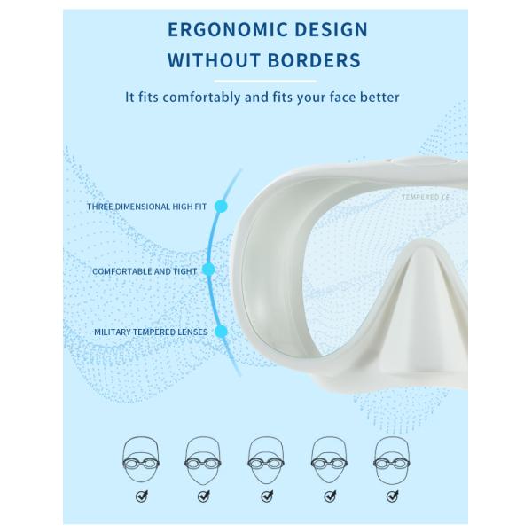 ZMZDIVE Freediving Snorkel Mask Set Prescription Snorkeling Goggles