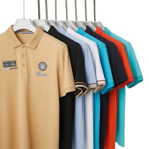 Fashion Trend Men's Pullover Polo Shirt with Needle Detection 95% Polyester 5%