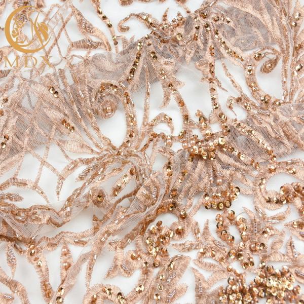 Exquisite Luxury Beaded Wedding Dress Fabric Decoration 3D Embroidery