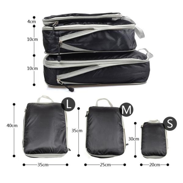 0.5kg Compression Luggage Organiser Bag Sets Packing Cube Organizers Set Of 6