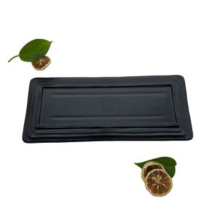 Restaurant Melamine Rectangle Plates Smooth Melamine Matte Black Dinner Plates