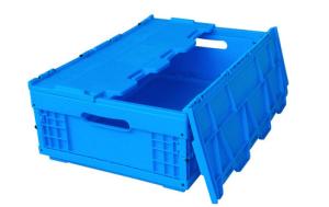 Attached Lid Collapsible Handheld Plastic  Containers &  Standard Folding Crates, Collapsible Crates, Ergonomi