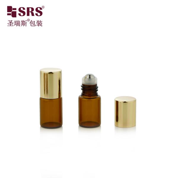 2ml Capacity Amber Cylindrical Glass Roller Perfume Bottle with Stock Samples No Leakage