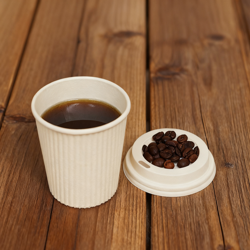 Customized logo eco-friendly water-based coating coffee paper cup with lid