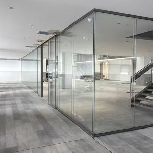 Quality Aluminum Framed Glass Partition Wall - Customizable Sizes for sale
