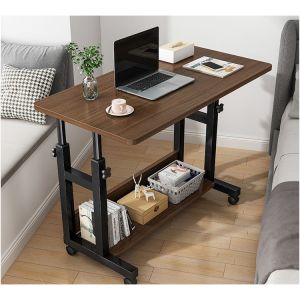Modern Boss Study Wooden Mobile Computer Desk with Lift Top and Manual Height
