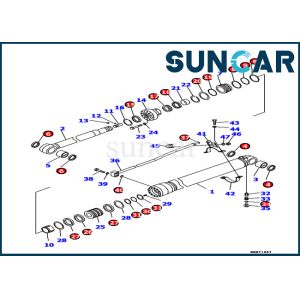 707-99-45170 Komatsu Excavator Hydraulic Repair Parts Pc130-8 Model Arm Cylinder Seal Kit