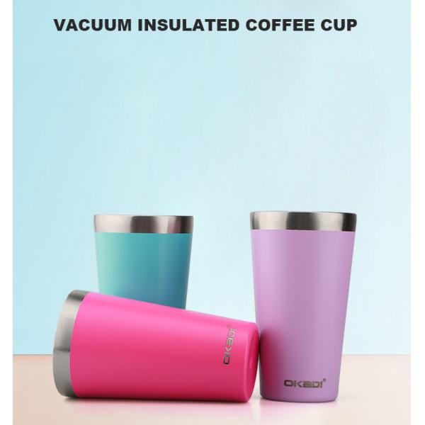 16 oz Tumbler Cup Stainless Steel Vacuum Insulated Coffee Beer Pint Cup With Lid