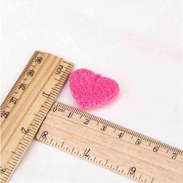 Pink Plush Heart Applique Padded Applique Crafts For Love Decoration Valentines Day