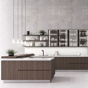 China Modern Home Furniture Whole Set Wood PVC Pantry Cupboards on sale