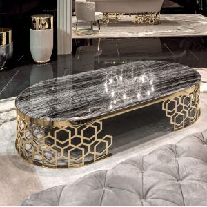 60cm Italian Style Coffee Table 0.65m Titanium Steel Frame