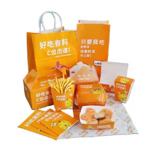 Custom Printed Recyclable Fast Food Box For Fried Chicken And French Fries
