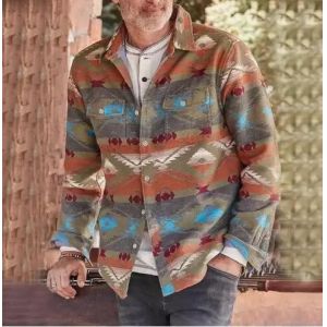 Western Clothing Custom Plus Size Men′s Geometric Pattern Single Breasted