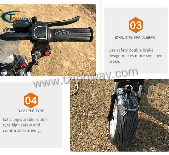 CE 18*9.5 tyre citycoco/seev/woqu electric halley scooter 60v 1000w