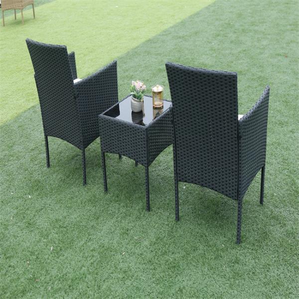 Outdoor Pool / Beach Rattan Coffee Table Chair Sets With Aluminum Frame Ottoman High Quality Outdoor Indoor Furniture