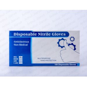 Ambidextrous Non Medical Disposable Nitrile Gloves Powder Free Non Sterile