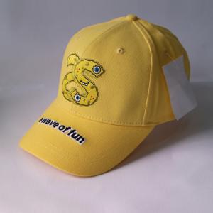 China Lemon Yellow 3D Embroidery/applique Baseball Hat Cartoon Sports Cap Hat Unisex on sale