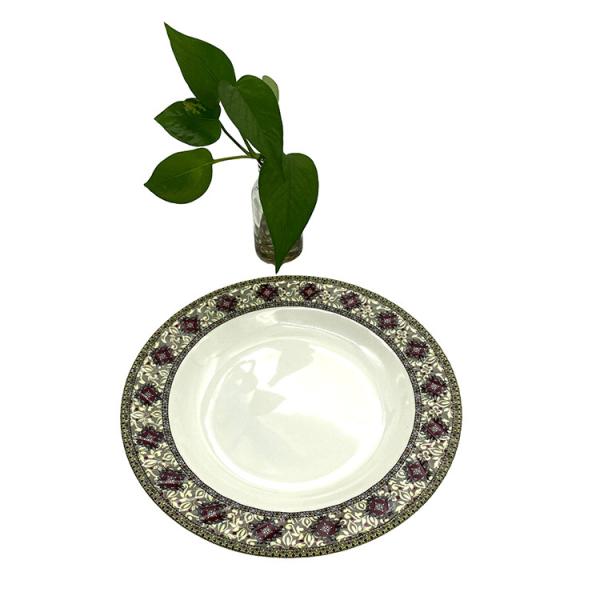 Buy Ripple Melamine Dinnerware Plate Tasteless Round Camping Melamine Plate at wholesale prices