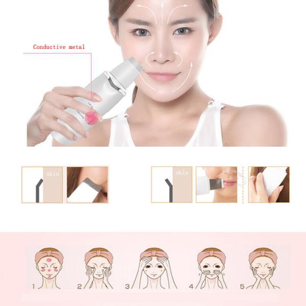 Ultrasonic Skin Scrubber Deep Cleaning Face Scrubber Vibrating Facial Cleansing Skin Spatula Peeling Beauty Instrument D
