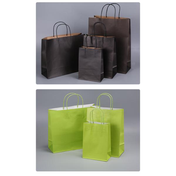 Handmade Paper Type Kraft Paper Custom Printed Craft Gift Shopping Bag With Logo