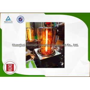 Stainless Steel Base With Glass Cover Electric Vertical Commercial Barbecue