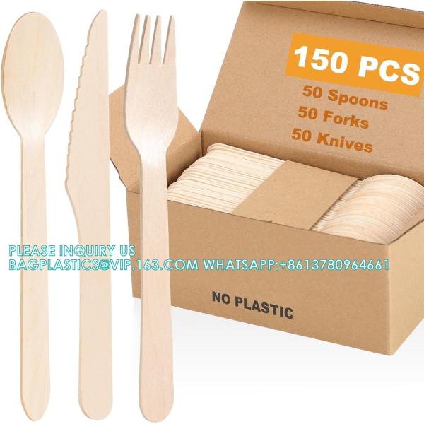Wooden Cutlery Set - Alternative To Plastic, Eco Friendly, Biodegradable,