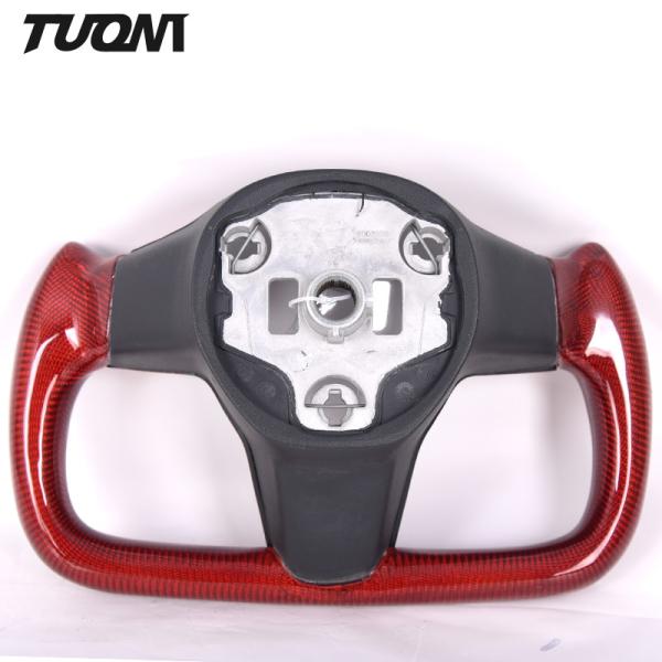 Gloss Full Red Carbon Fiber Steering Wheel For Tesla Model 3 Y X S ODM
