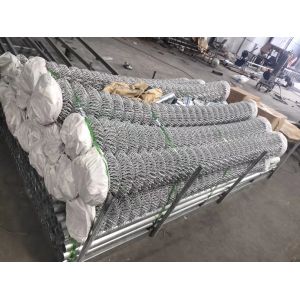 Commercial Black PVC Coated Chain Link Fence Fabric For School Sports Fence