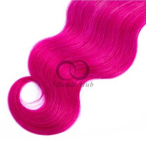 #T1B/Pink Straight Remy Human Hair Bundles Sew In Weave Bundles Brazilian Bundle