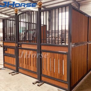 Quality Customized Miniature Horse Stalls Brass Horse Stall Finial Balls Portable With Revolving Door for sale
