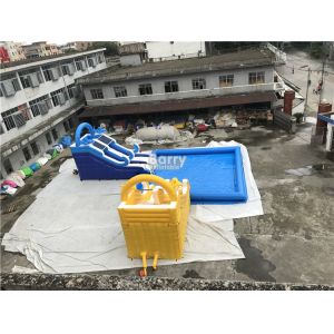 Customized Inflatable Water Park Slide With Pool / Kids Inflatable Playground