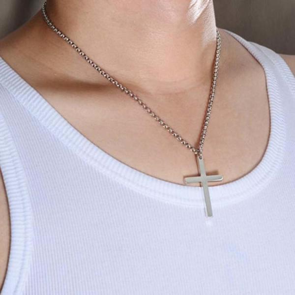 Sterling Silver Cross Pendant with 925 Silver Chain Necklace(N6030803)