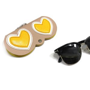 Portable Cartoon button eyeglasses bag Handmade PU sunglasses bag
