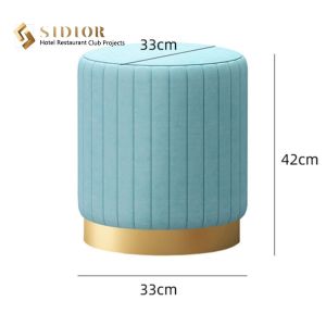 Stool,Ottoman chair, stainless steel, PU leather, fabric upholstery, restaurant