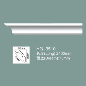 China Wholesale Cornice Moulding Decorative Polyurethane Crown Molding HG-9510 on sale