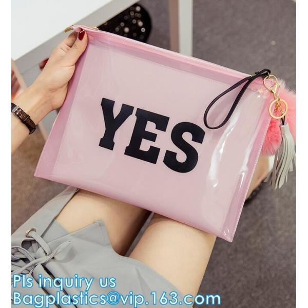 Buy plastic slider zipper frosted PVC document bag, slider zipper frosted pvc bag garment packing with slider, Pouch Clear P at wholesale prices