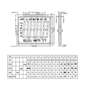 Customized HTN LCD Meter Display RoHS SGS Segment LCD Display