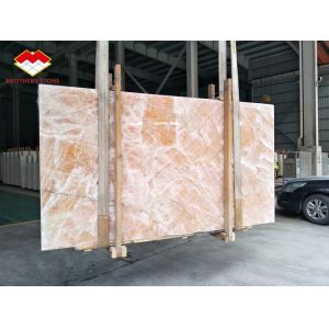 Backlit Ice Age Onyx Marble Wall Panel Translucent Onyx Slab Agate Stone