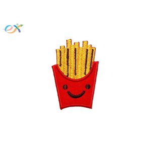 French Fries Embroidered Iron On Patch Rayon Thread Twill Fabric Velcro Backingo