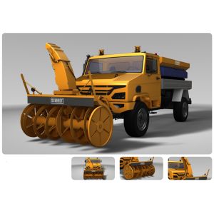 750km Transport Semi Trailer Snow Sweeper Vehicle Telescopic Shock Absorber