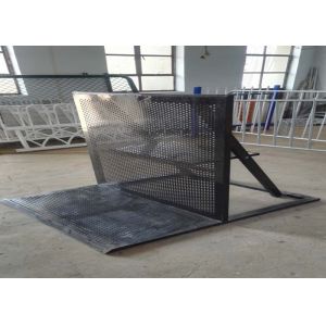 Concert Crowd Control Barriers Black Surface With 40x50x2mm Square Tube