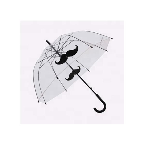 Buy Popular Beard Picture Printing Transparent Rain Umbrella Metal Shaft Ribs at wholesale prices