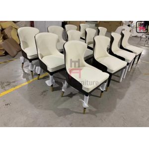 Hotel Restaurant Chairs with High Glossy Backrest Comfortably Upholstered